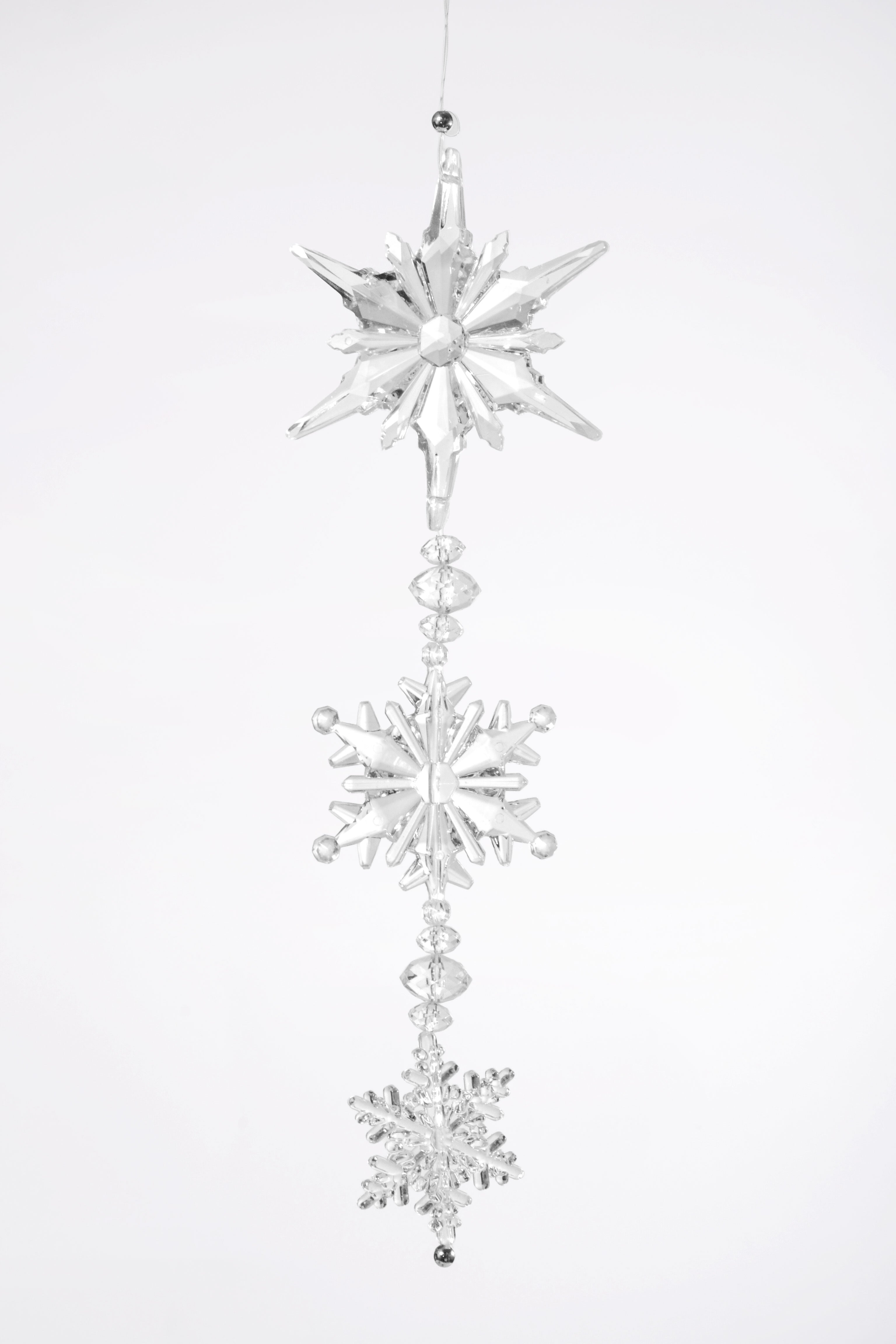 12" Hanging Snowflake Clear