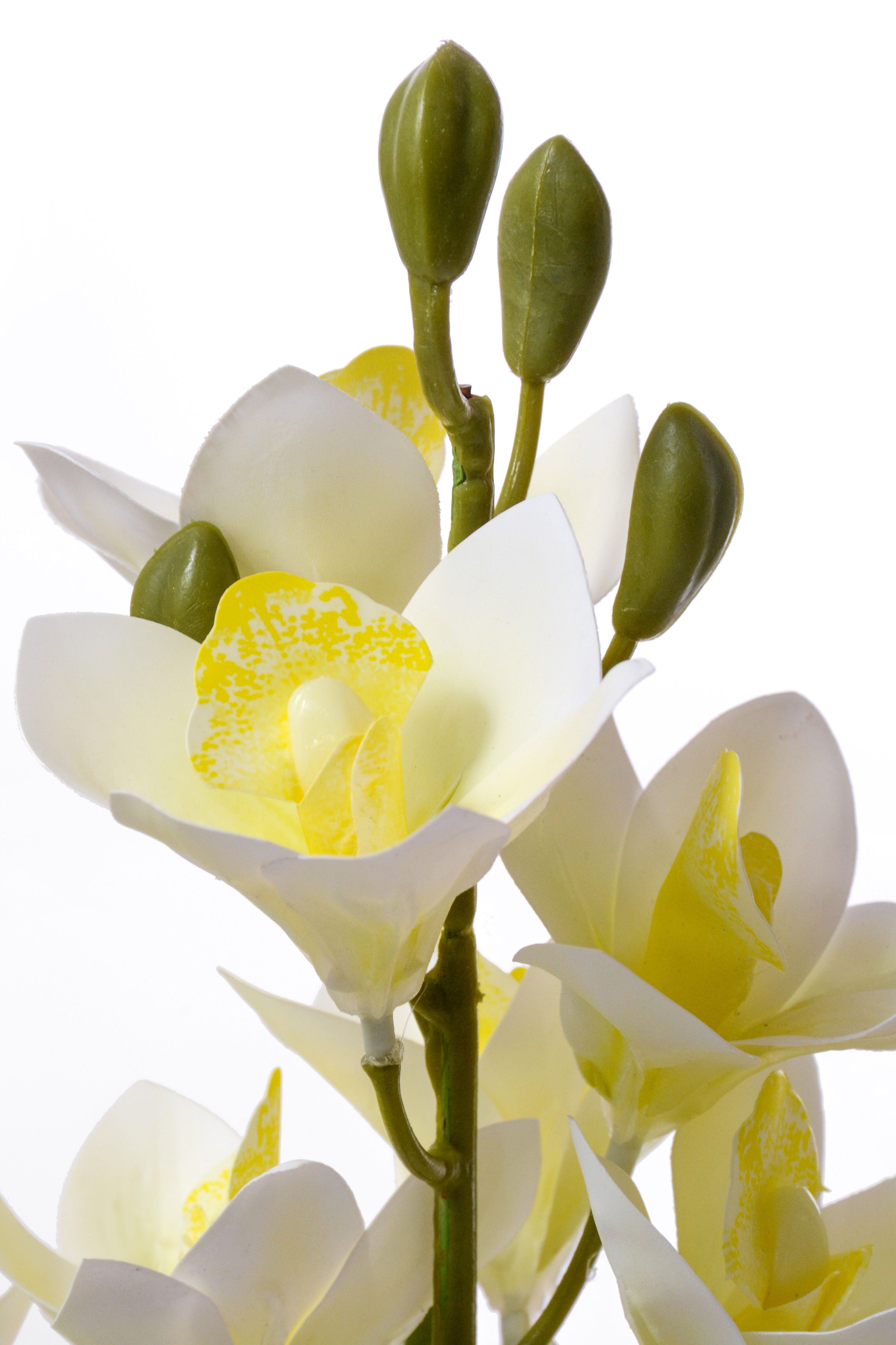 19" Artificial Mini Cymbidium Bush White