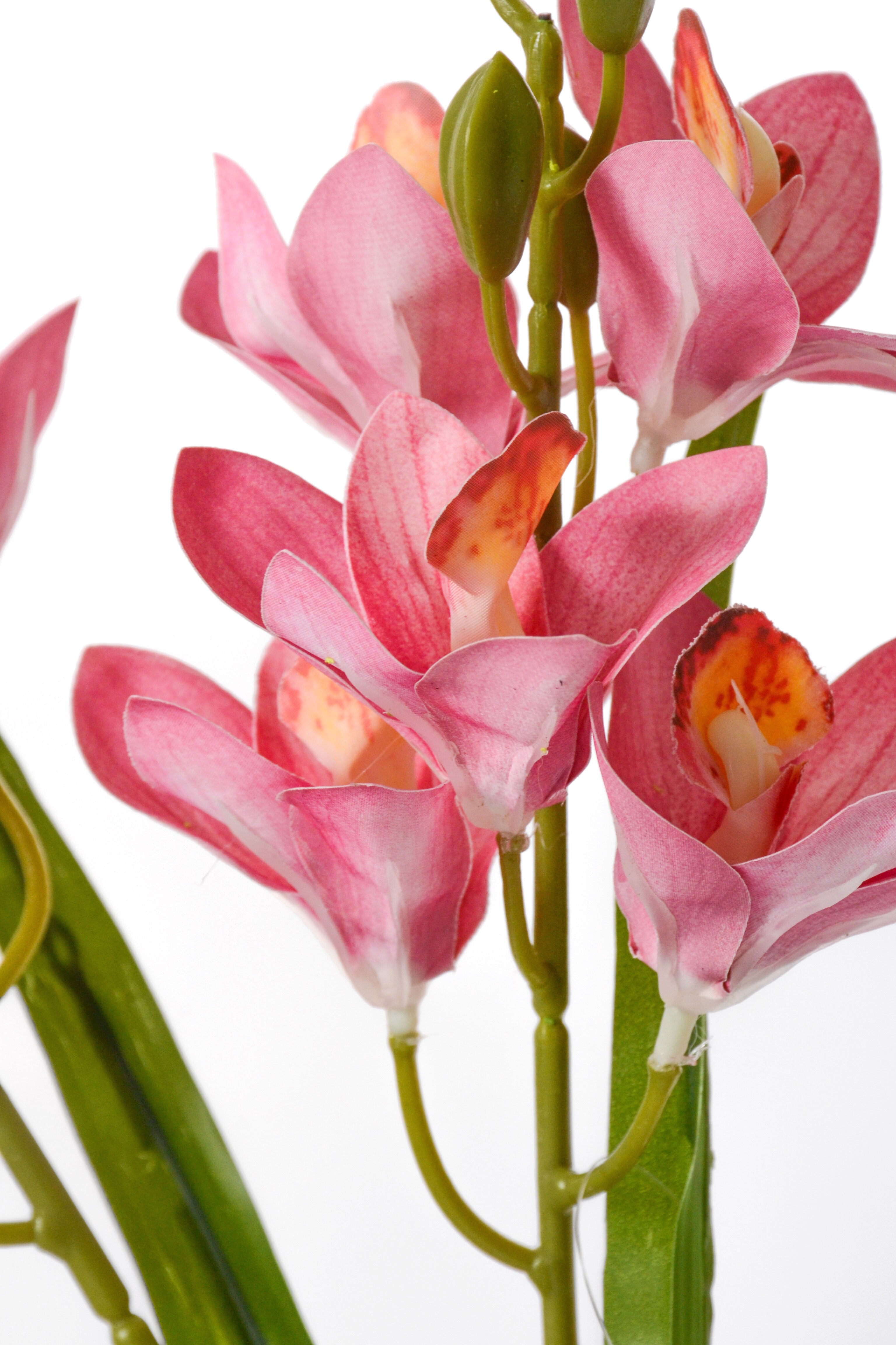 19" Artificial Mini Cymbidium Bush Pink