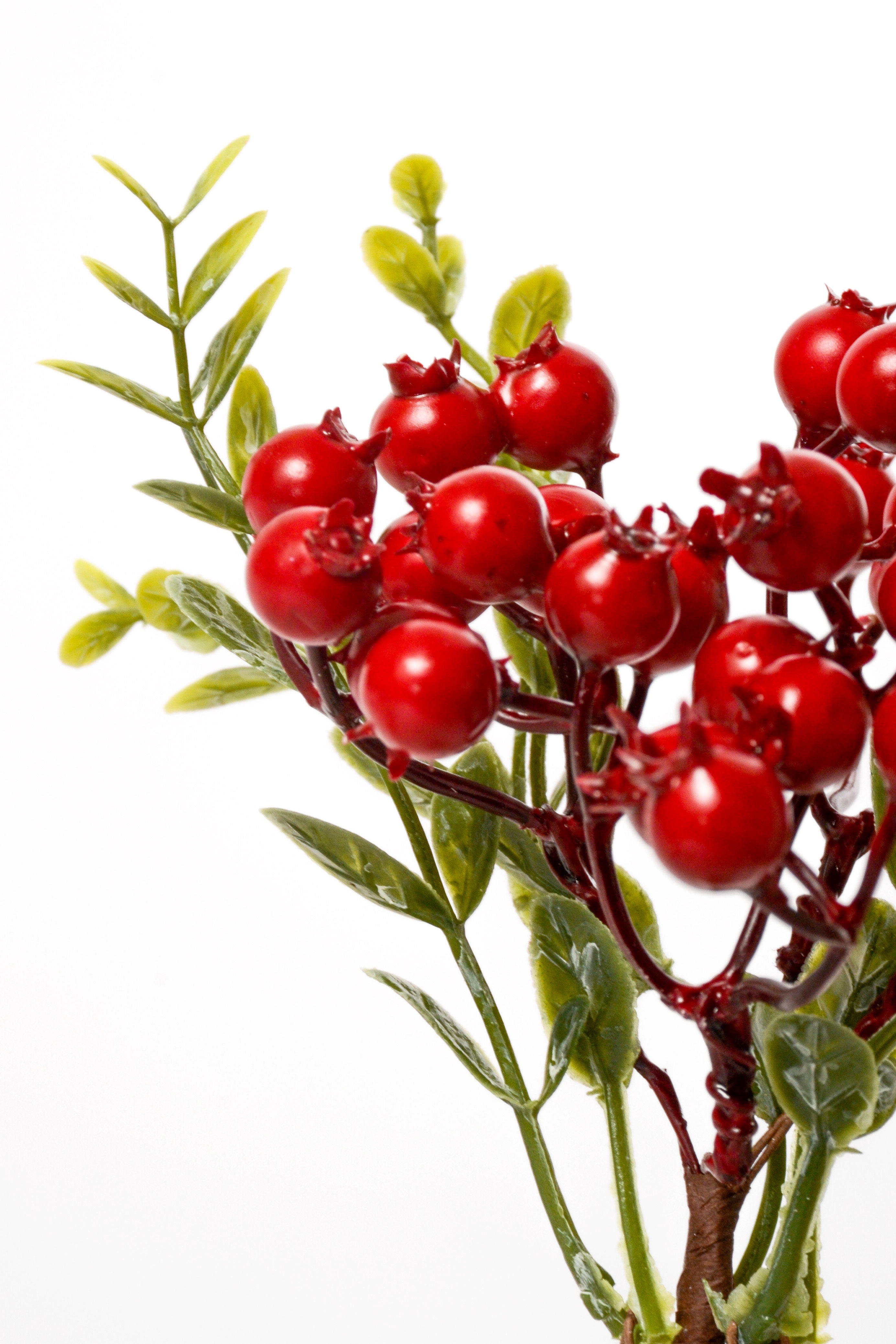 10" Artificial Pomegranate Spray Red/Green