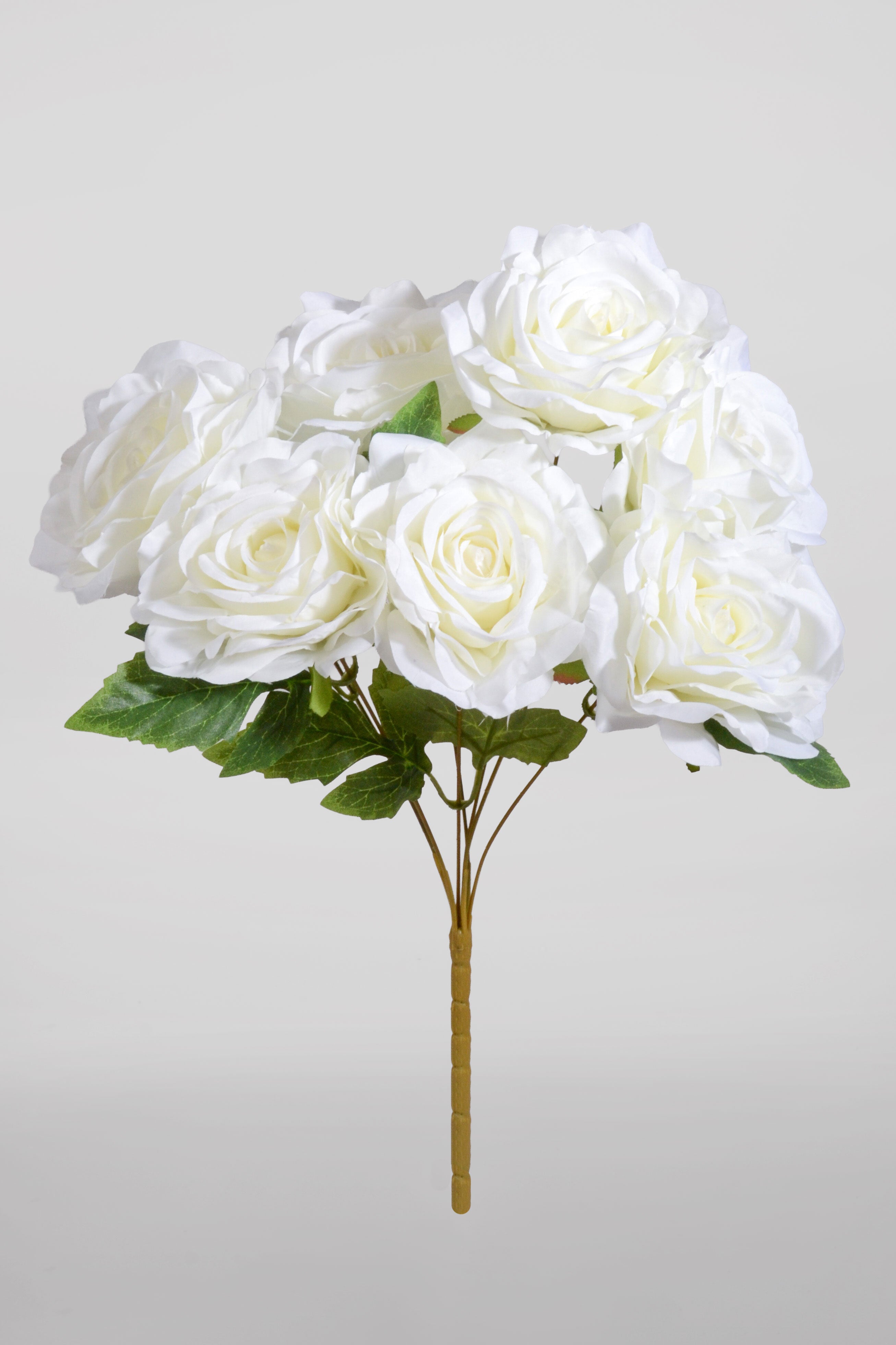 17.5" Silk Rose Bush White