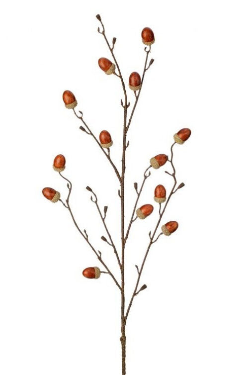 39" Artificial Autumnal Acorn Spray Brown
