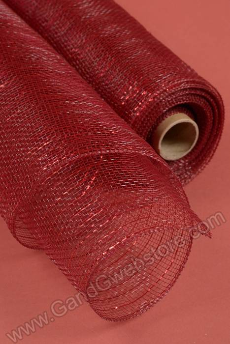 21" X 10yds Polyproplene Plastic Mesh Burgundy/laser Red