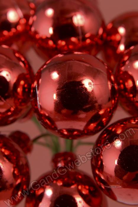 25mm Shiny Ball W/wire Red Pkg/12