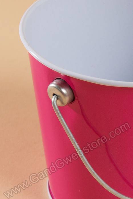 3" X 3.25" Metal Bucket W/handle Fuchsia