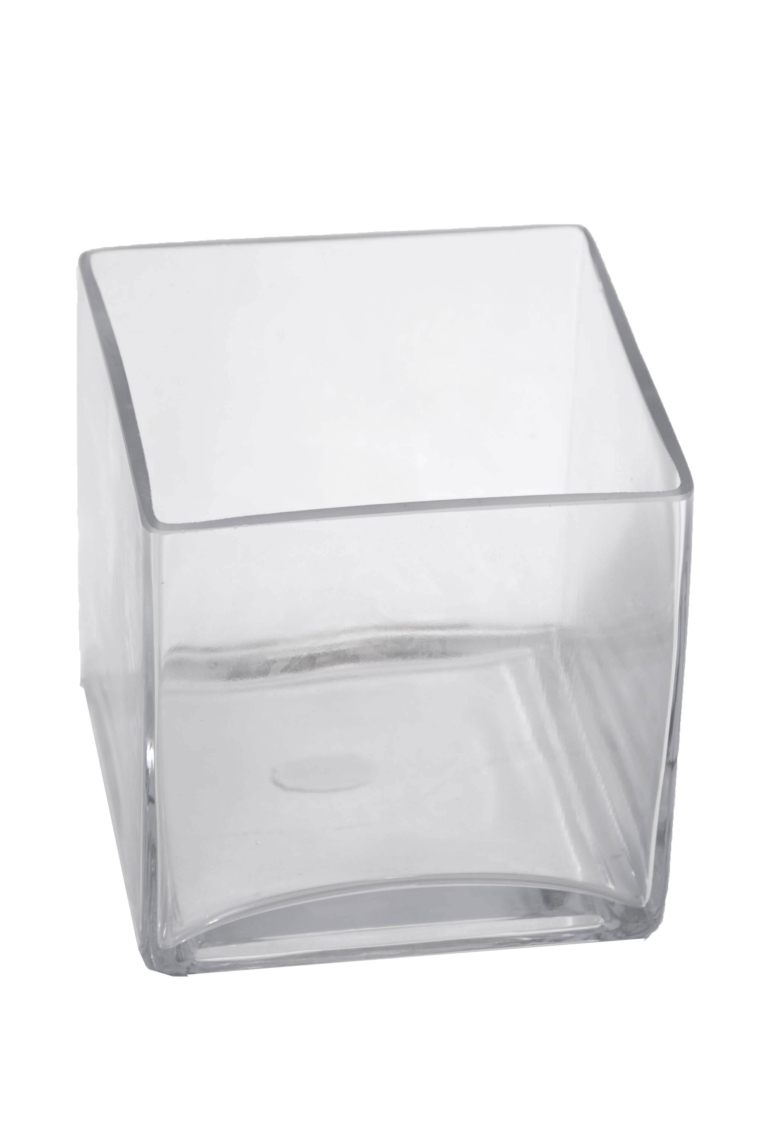 5" X 5" X 5" Cube Glass Vase Clear