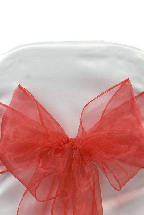 9" X 10ft Organza Chair Bow Red Pkg/6