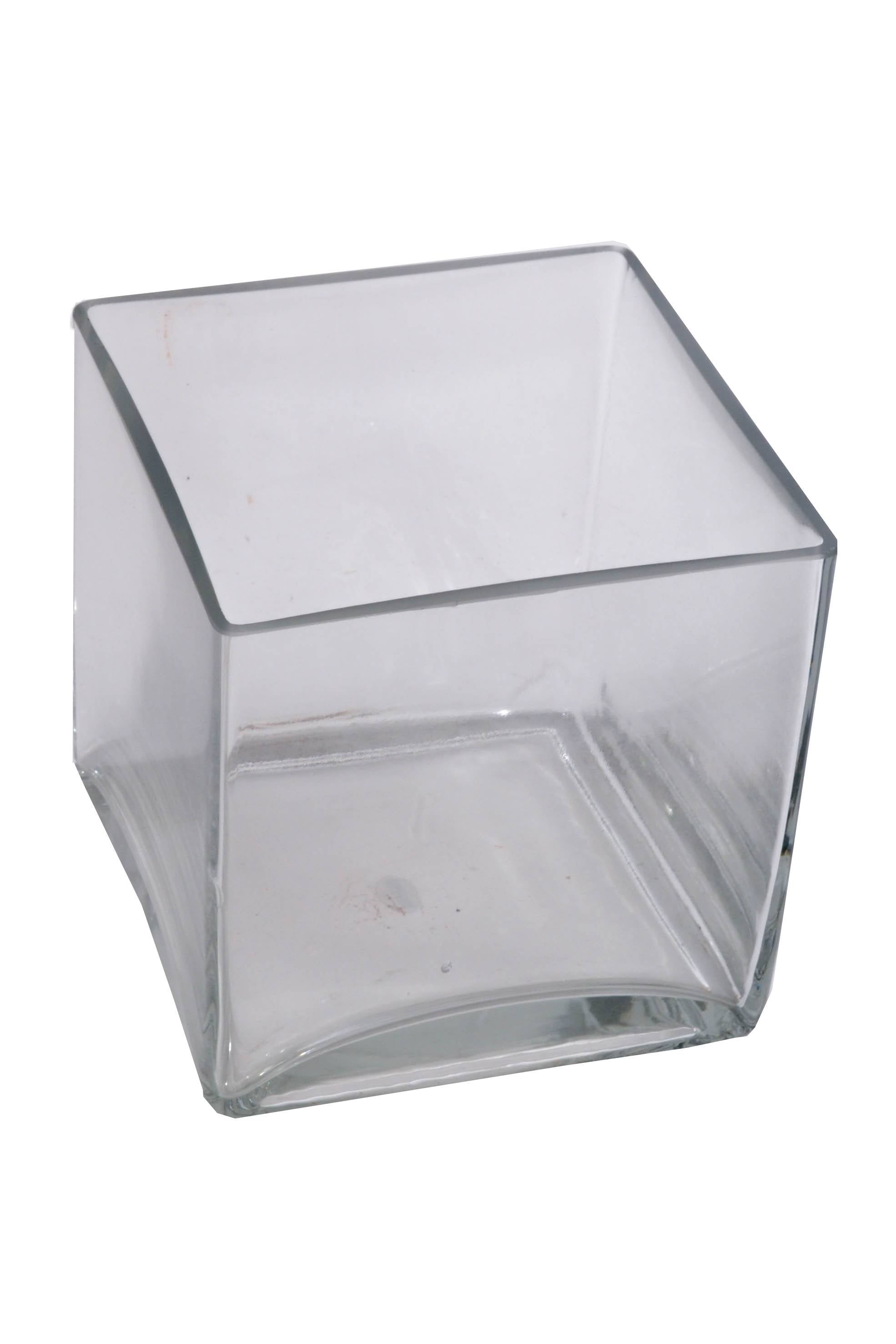 7" X 7" X 7" Cube Glass Vase Clear