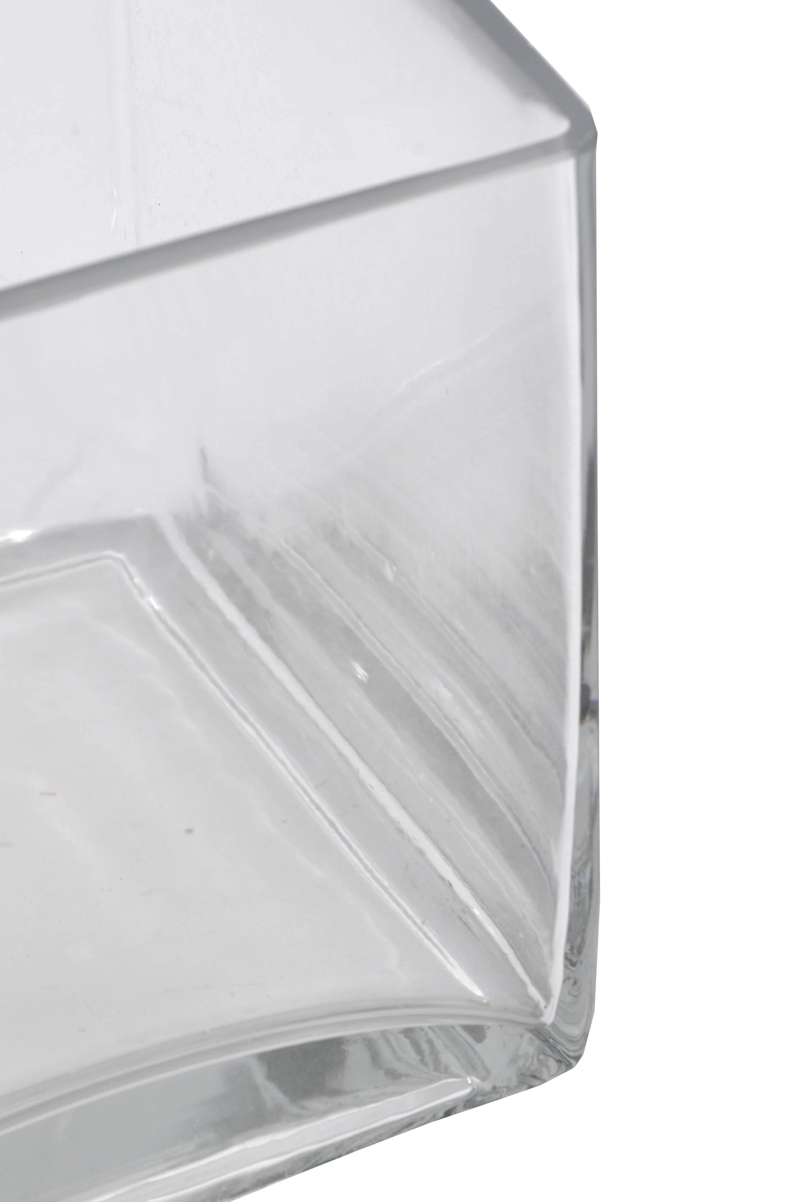 7" X 7" X 7" Cube Glass Vase Clear