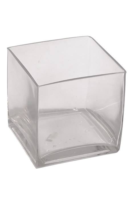 6" X 6" X 6" Cube Glass Vase Clear