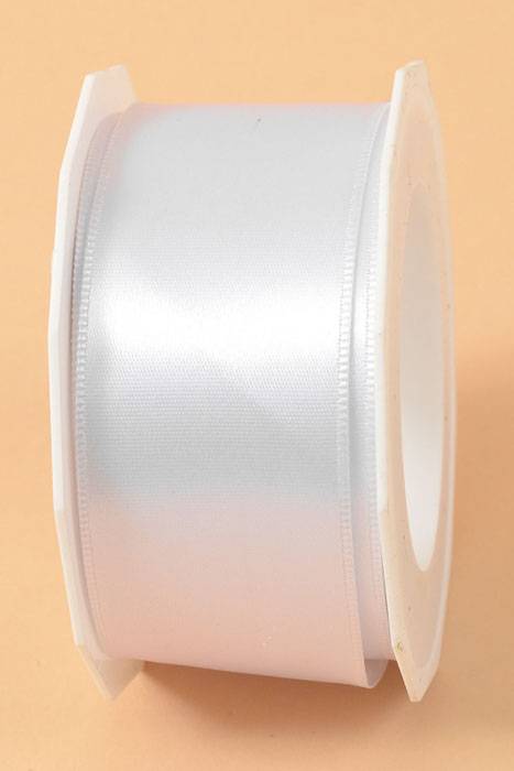 1.5" X 10yds Wired Satin Ribbon White
