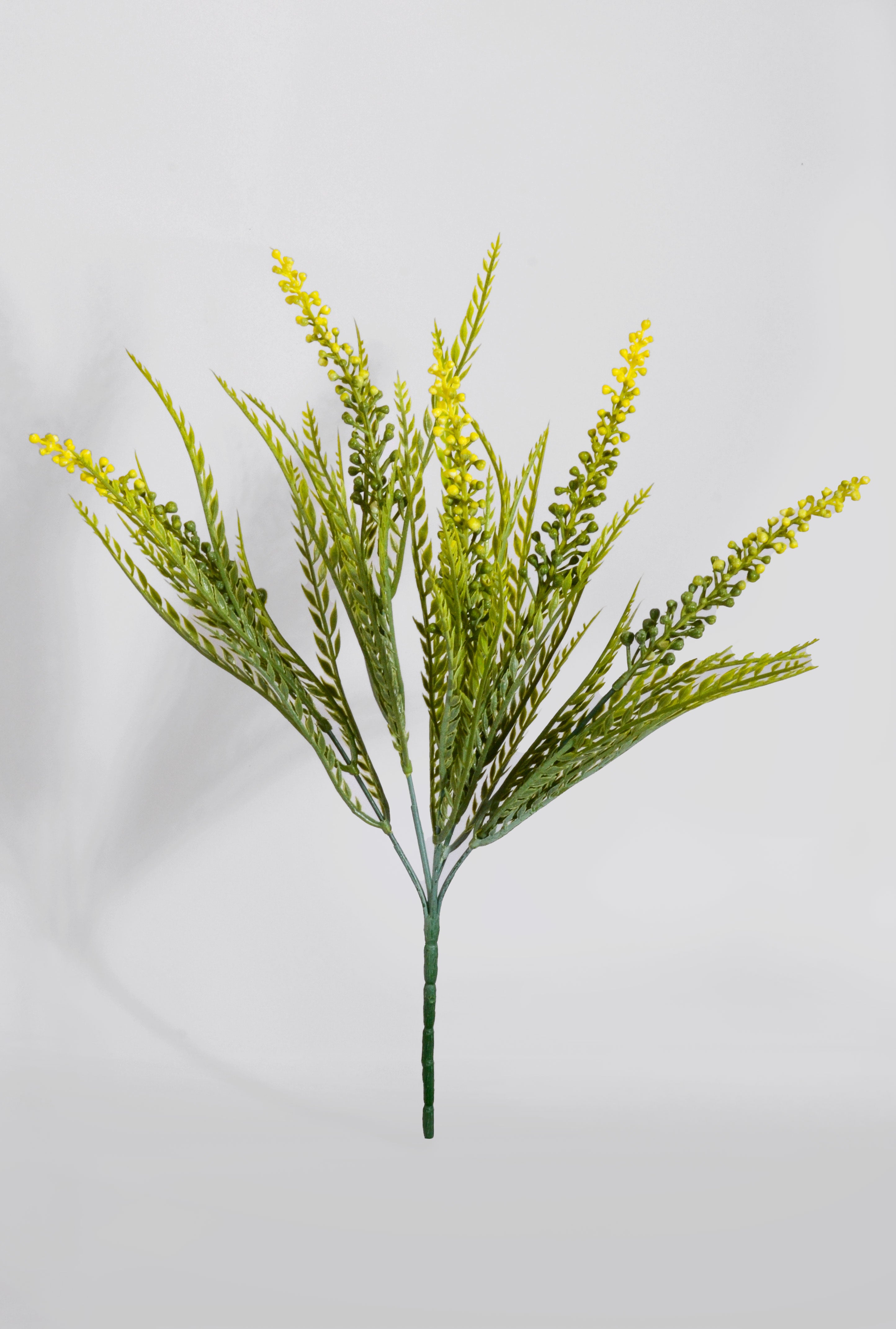 13.5" Artificial Fern Bush Yellow/Green
