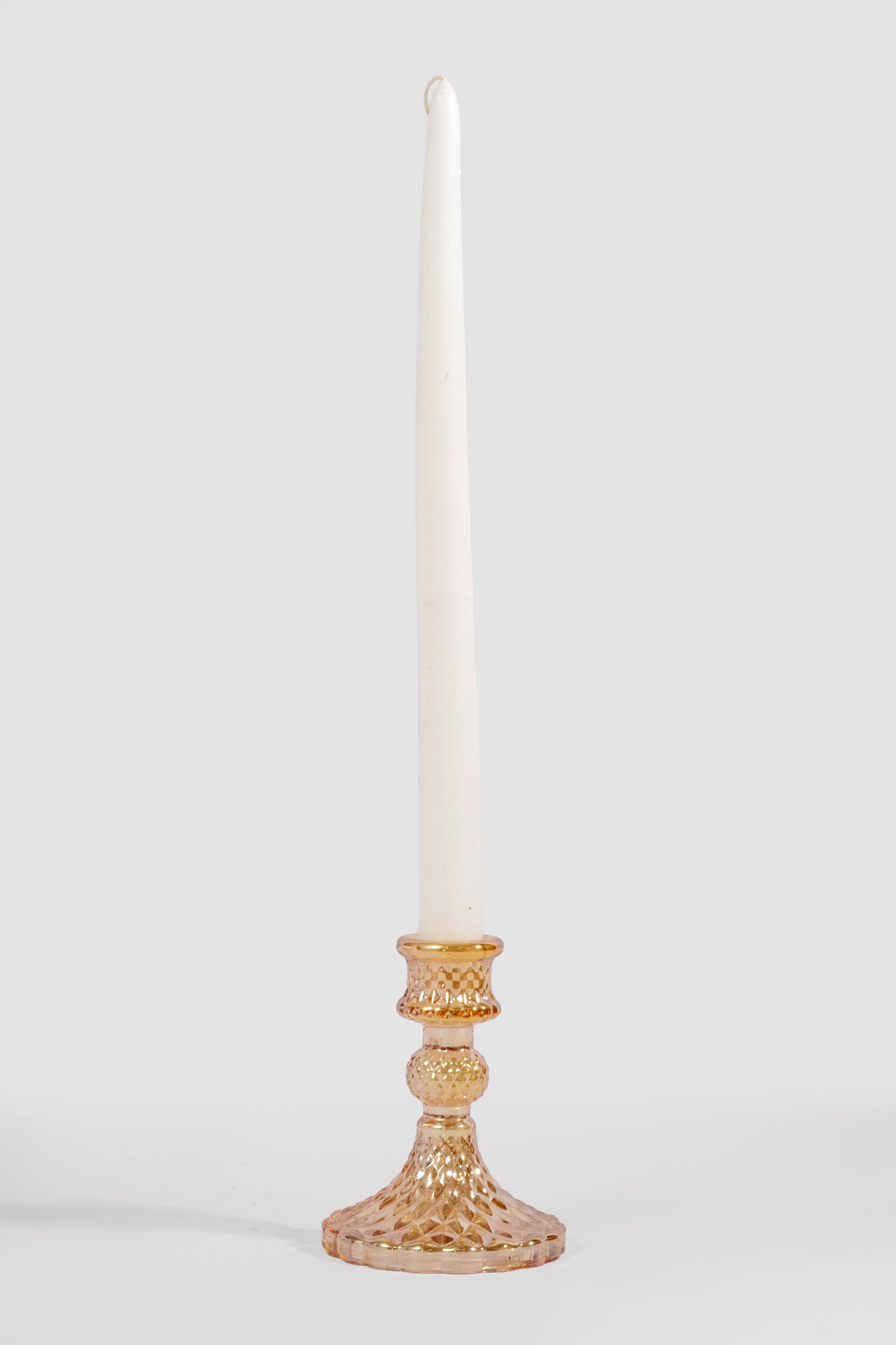 4" Glass Candle Holder Light Brown