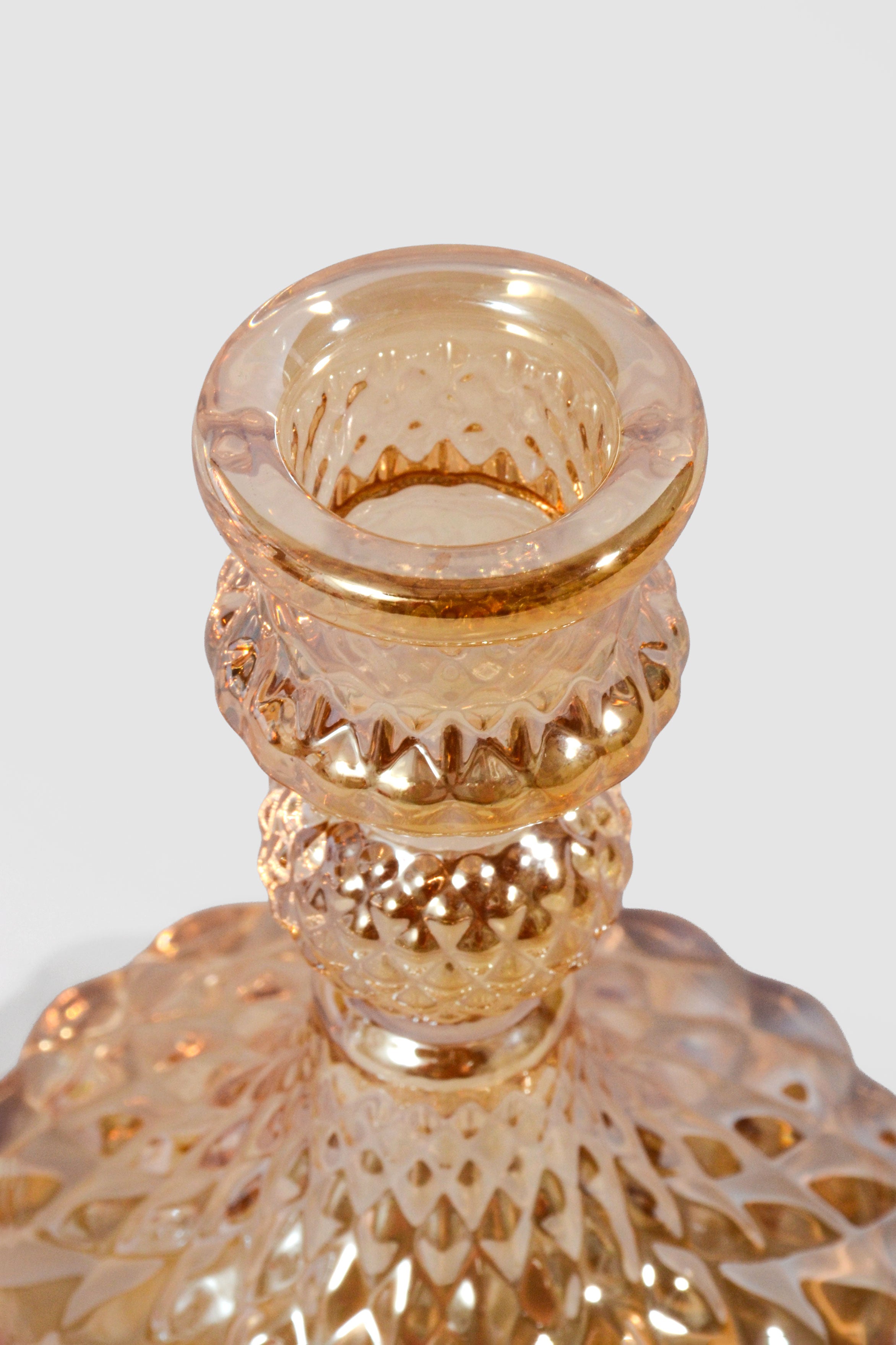 4" Glass Candle Holder Light Brown