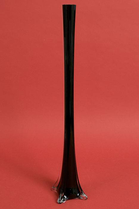 24" Eiffel Tower Glass Vase Black
