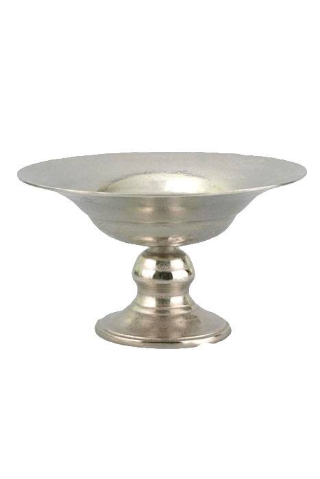 15.25" X 9" Aluminum Pedestal Bowl Silver