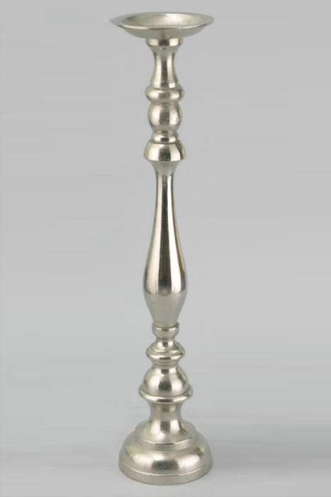24.25" Aluminum Candle Holder Gray