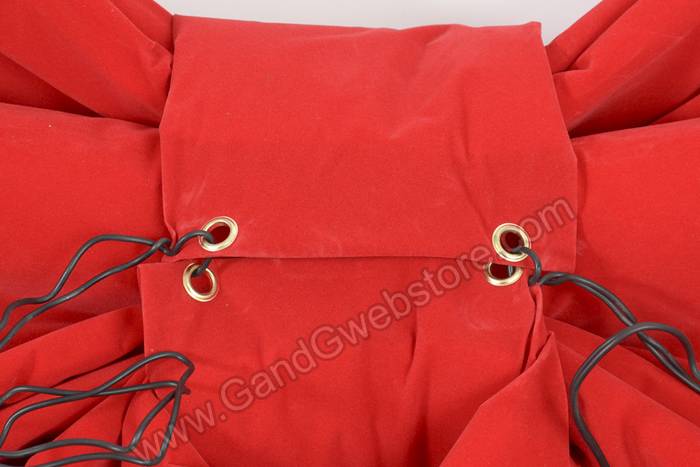 3ft Wired Outdoor Padded Velvet Bow Red