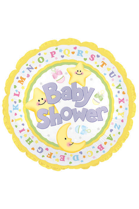 18" Foil Balloon Moon & Stars Yellow Pkg/10