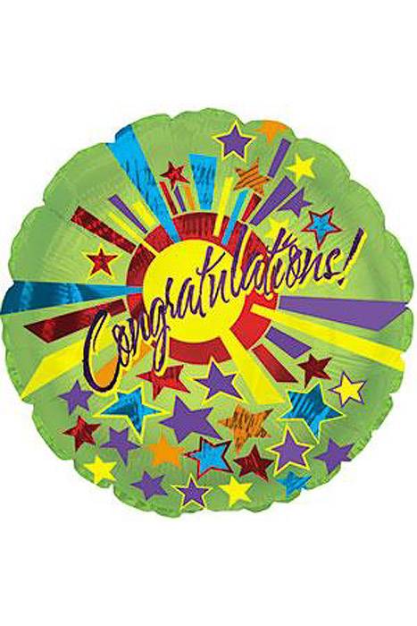 18" Congrats Star Burst Pkg/10