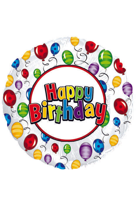 18" Round Foil Balloon Birthday Balloon Release Pkg/10