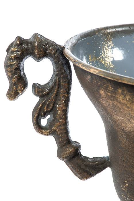 5.5" X 6" Metal Trophy Urn Vase Gold