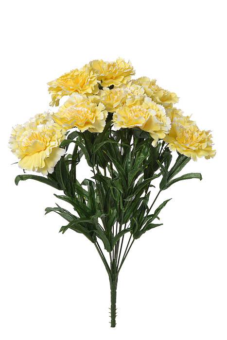 18" Silk Carnation Bush Yellow