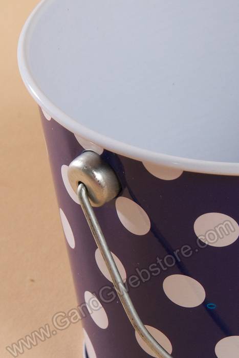 3" X 3.25" Metal Bucket W/dots Royal