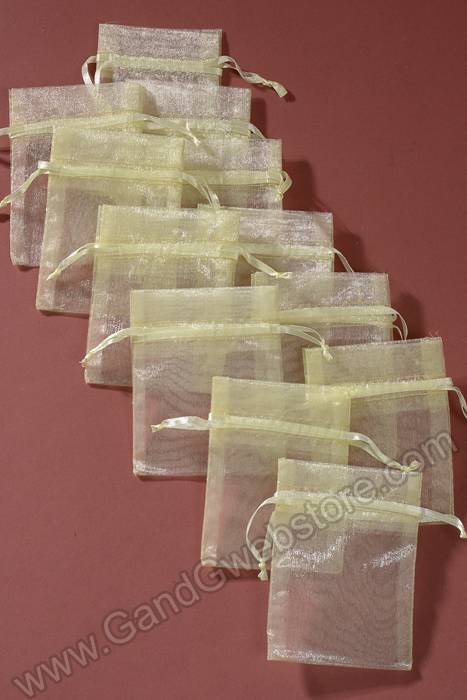 3" X 4" Sheer Pouches Bag Yellow Pkg/12
