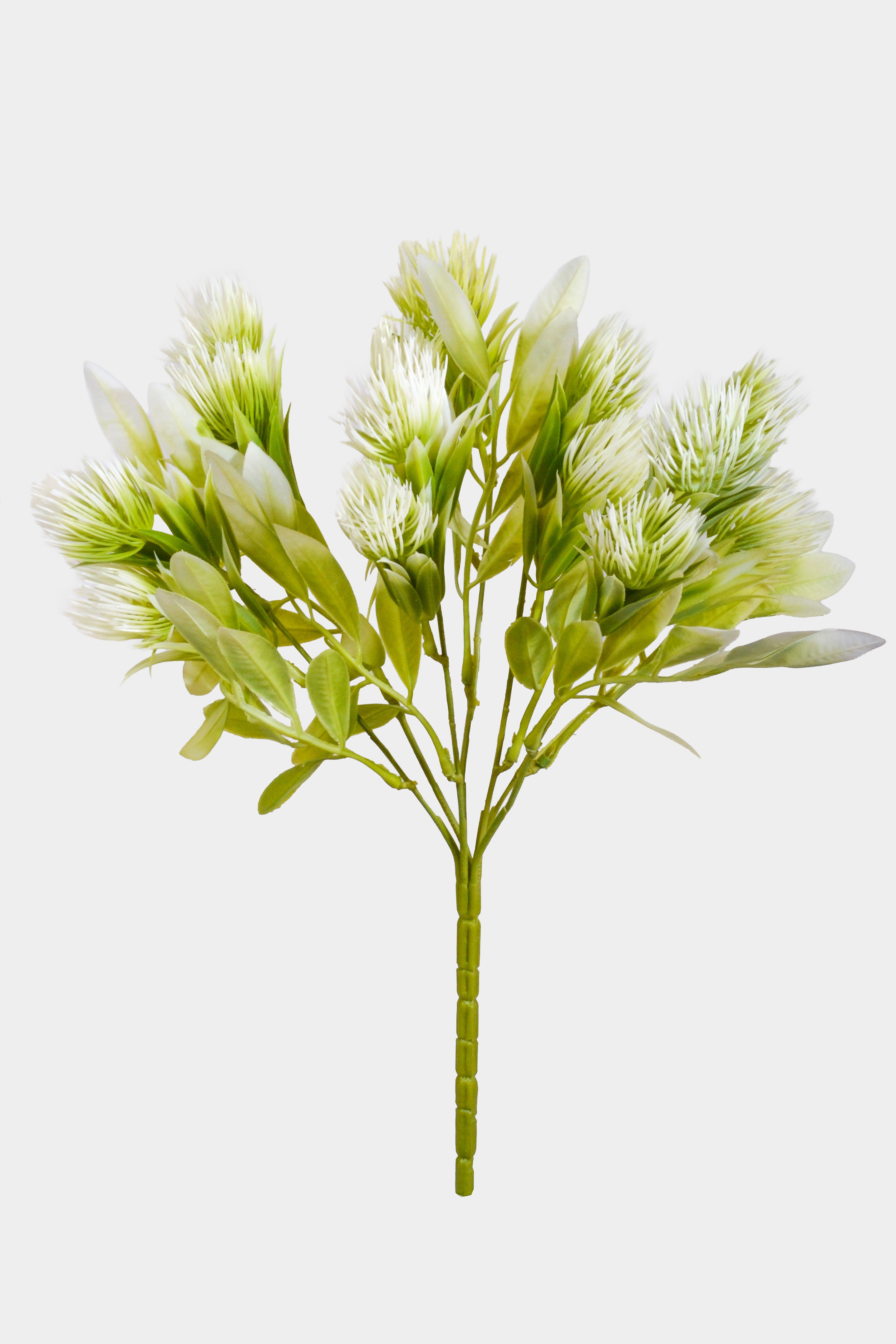 13.75" Artificial Thistle Bush White