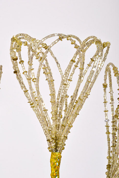 18" Heavy Beaded Flower Spray Champagne