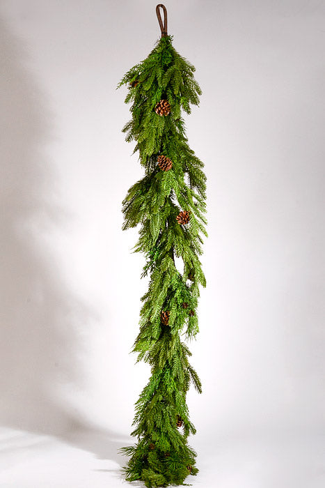 72" x 12" Artificial Natural Touch Mix Evergreen Garland Green