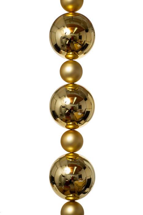 9ft Matte/shiny Ball Garland Gold