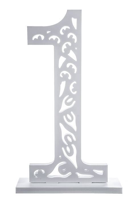 19.5" Carved Number "1" White