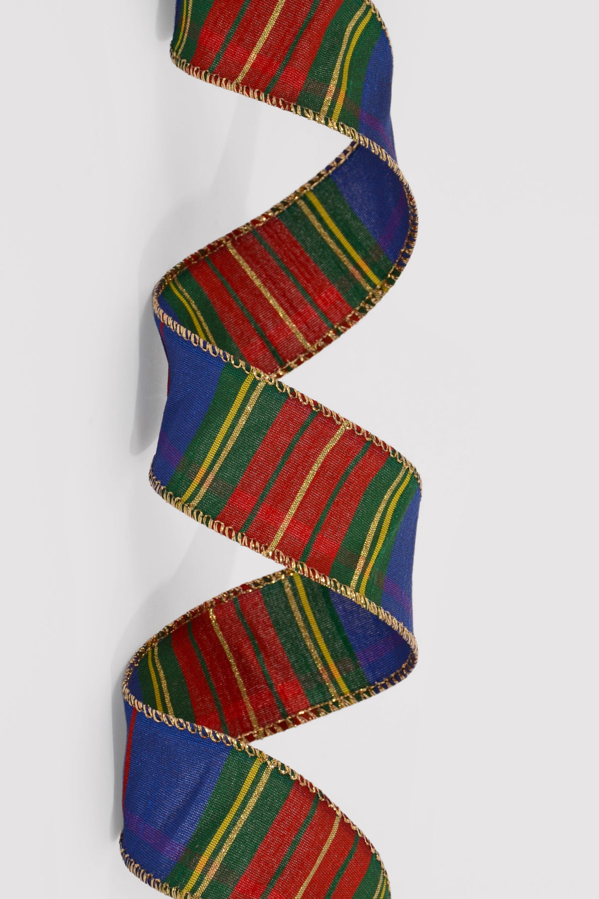 1.5" X 25Yds Wired Faux Dupioni Tartan Plaid Ribbon