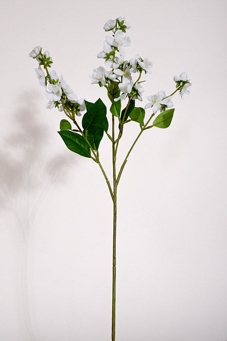 24" Silk Rose Myrtle Spray White