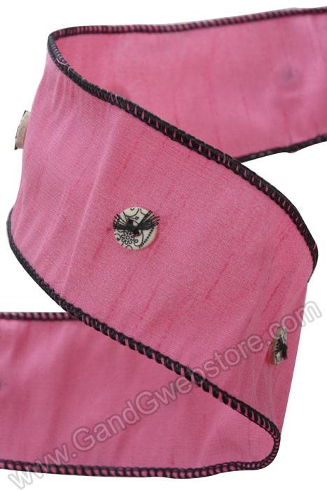 2.5" X 5yds Wired Korkie Ribbon Pink