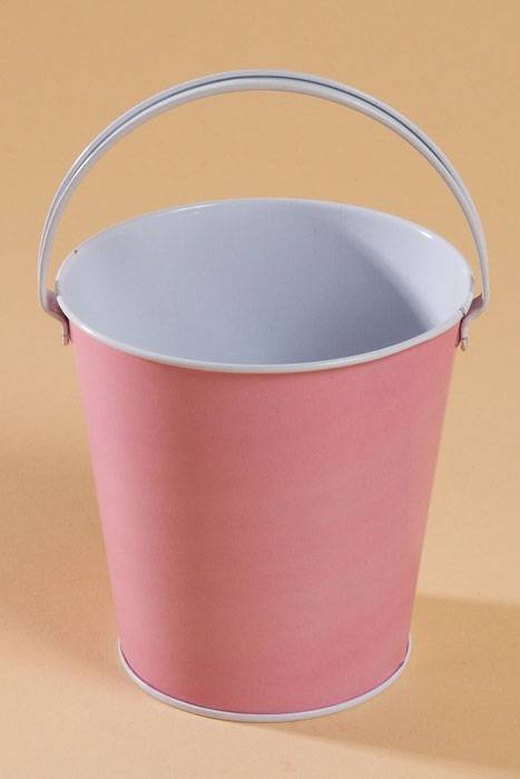 4.25" X 4" Metal Bucket W/handle Pink