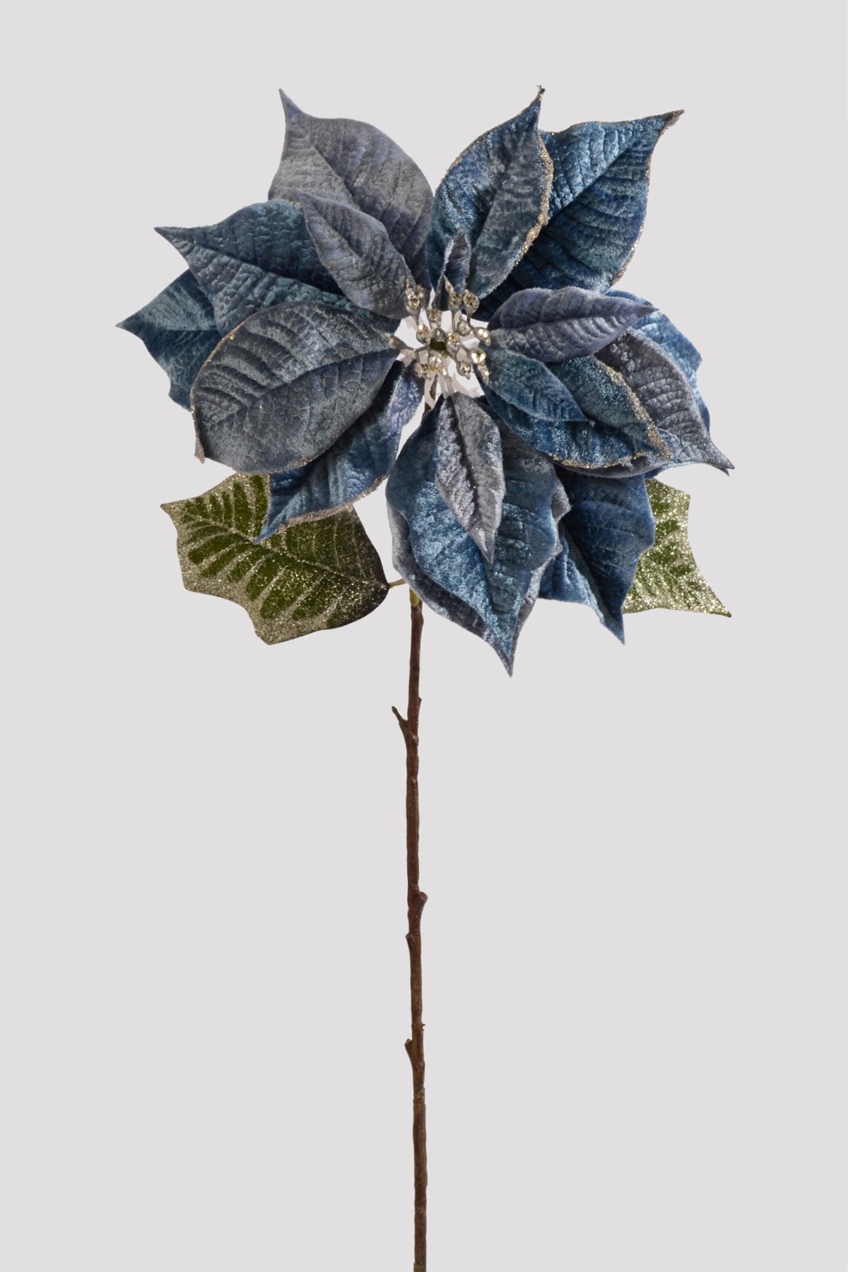 27" Poinsettia Stem Blue