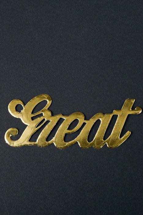 1.5" Large Paper "great" Gold Pkg/10