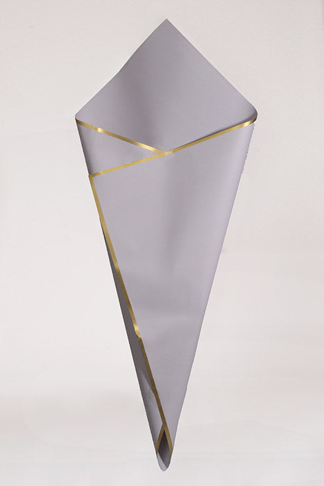 22.5" Gold Edge Flower Wrapping Paper Lavender Pkg/20