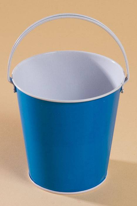 4.25" X 4" Metal Bucket W/handle Blue