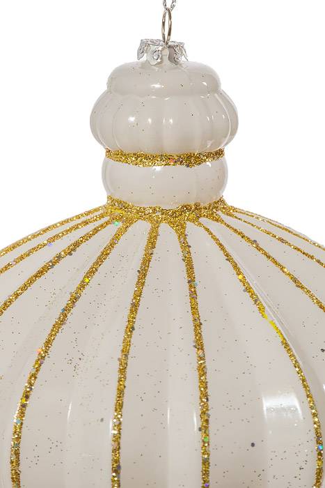 7" X 6" Straight Coconuts W/glitter White/gold