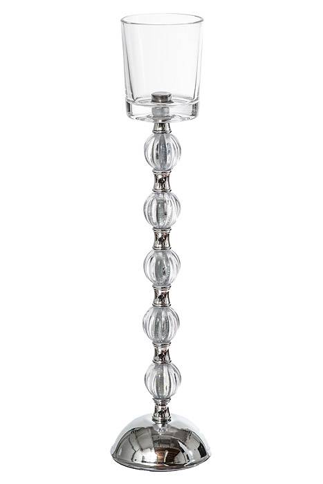 15.5" Glass Candle Holder Clear