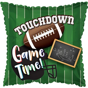 17" Pillow Balloon Touchdown Game Time Green Pkg/10