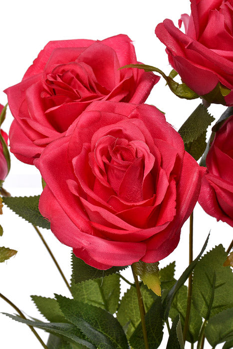 16" Silk Rose Bush Fuchsia