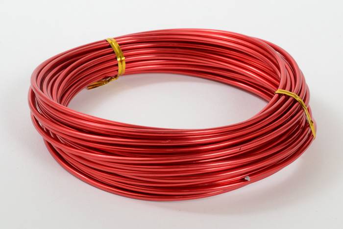 3mm X 10yds Aluminium Wire Red