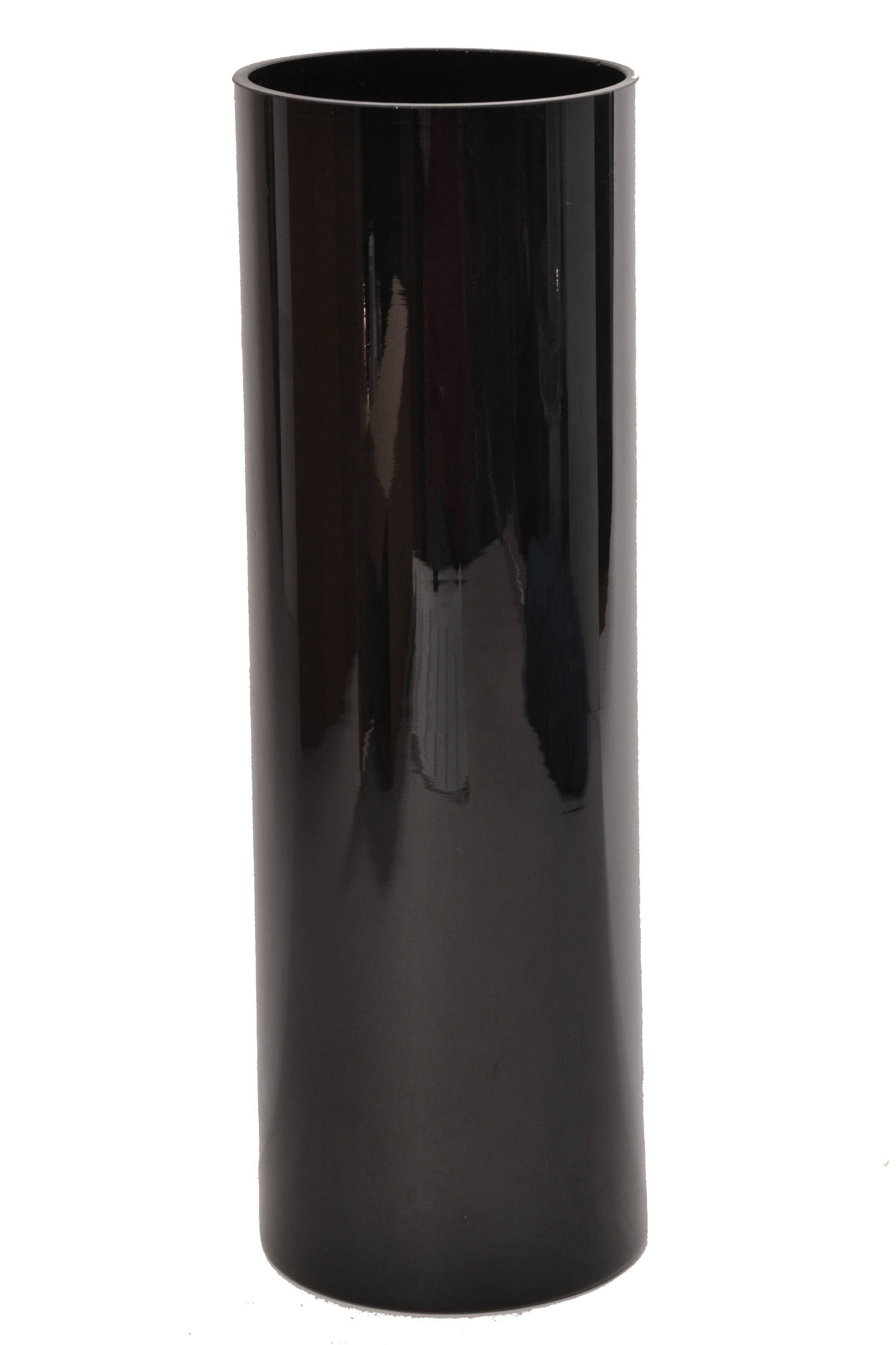 4" X 12" Cylinder Vase Black