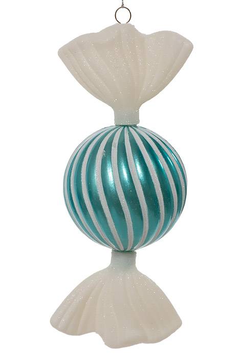 7.5" Swirl Candy W/glitter Teal