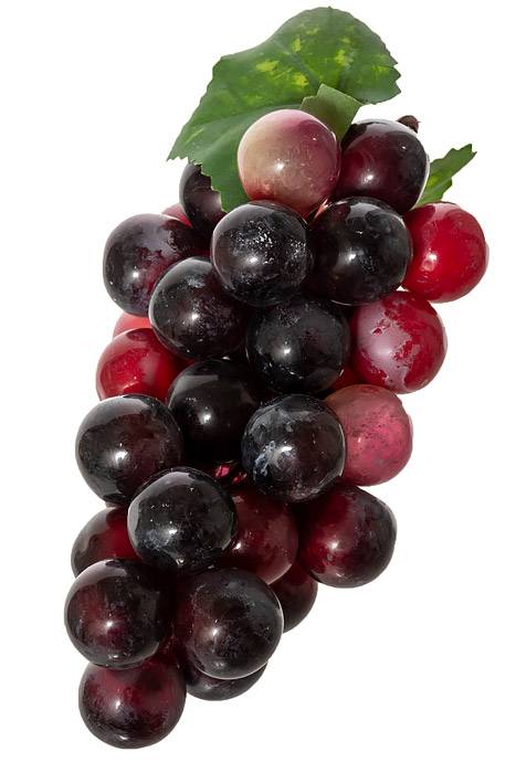 6" Round Grape Cluster W/leaf Burgundy/red
